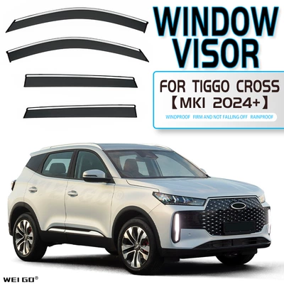 Suitable for Chery Tiggo Cross Window visor Tiggo CROSS window rain shade (Rain shield) - standard-packaging-without-logo-tiggo-cross-mk1-2024-overseas-pc-with-bright-strip-car-window-rain-shield