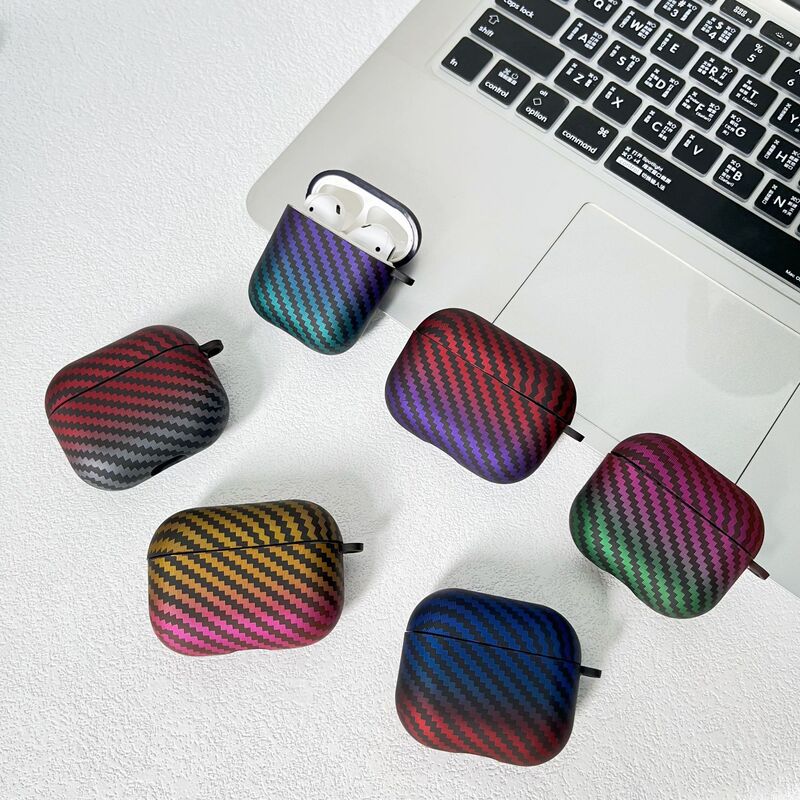 Carbon Fiber AirPods 3 Protective Case Amazon's Best-Selling Pro Soft Shell Water Sticker 2Nd Generation Gradient Color Earphone Case Full Coverage