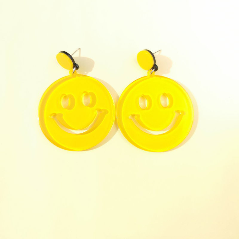 Europäische Und Amerikanische Mode Kreative Acryl-smiley-gesicht Mehrfarbige Süße Ohrringe display picture 6