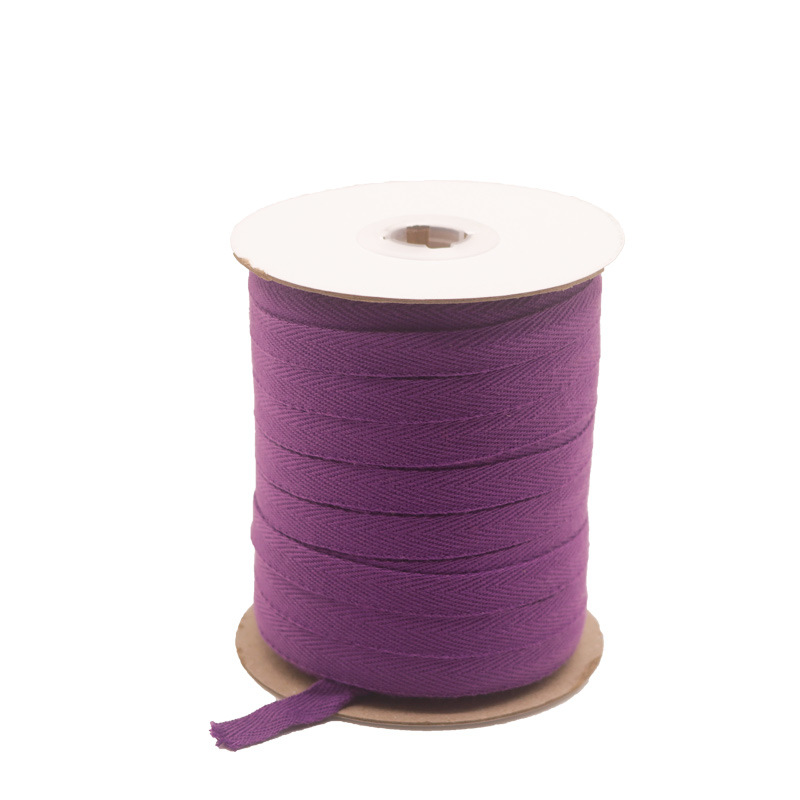 Cinta de espiga de algodón y poliéster blanco puro del fabricante para el cuello trasero de prendas, cinta de algodón para embalaje con ribete de espiga de algodón simple y doble.
