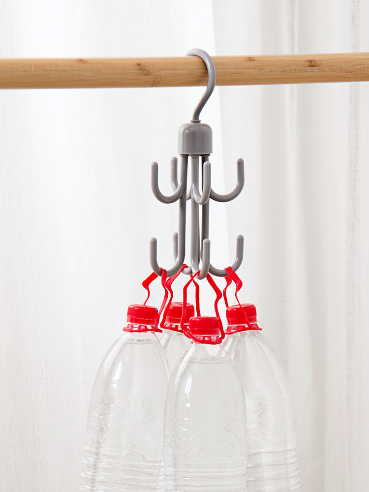 Double-layer eight-claw hanger, rotating scarf rack, silk scarf rack, leather belt and tie storage rack