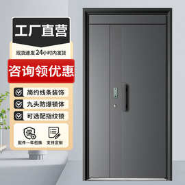 铸铝门别墅大门双开门防盗门入户门农村自建房别墅大门子母进户门