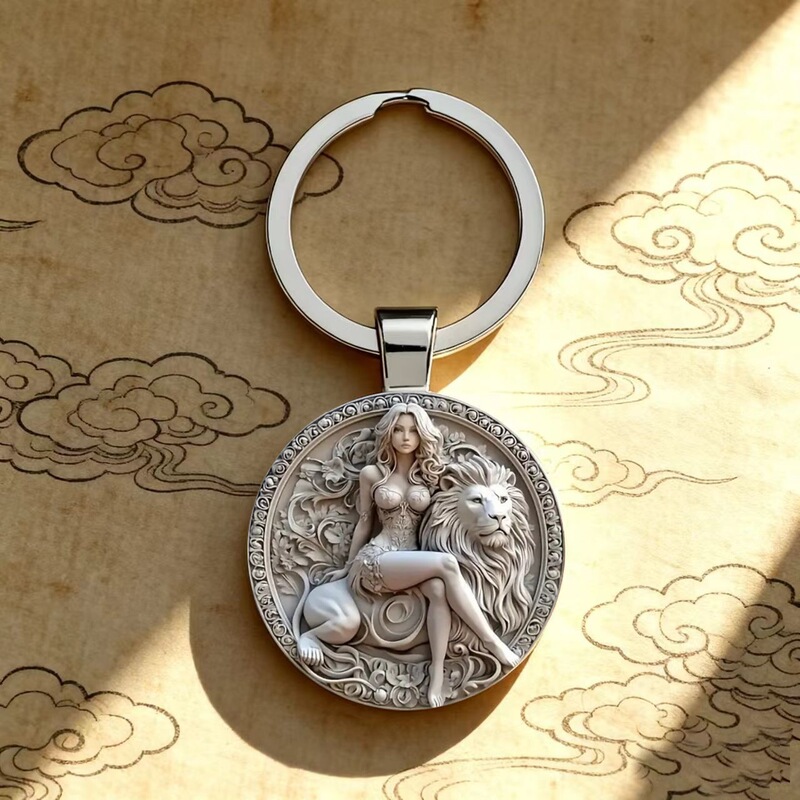 Beauty and the Beast Picture Keychain, Personalized Fashion Decorative Pendant, New Key Accessory Beauty and the Beast Picture Keychain, Personalized Fashion Decorative Pendant, New Key Accessory