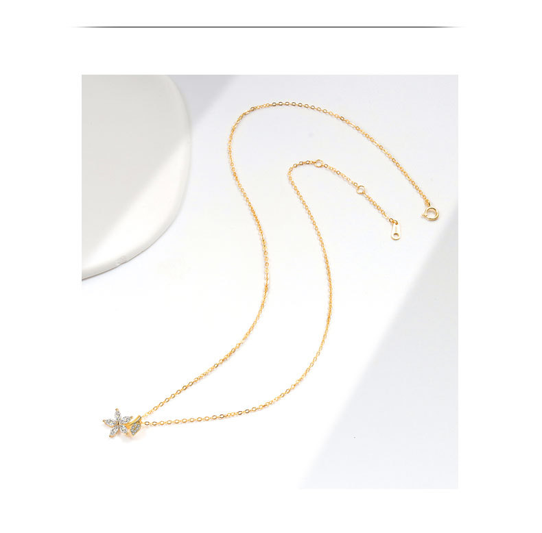 925 Sterling Silver Pendant Material Pendant Necklace Classification 925 Sterling Silver Cable Chain Plating Flower Pendant Necklace