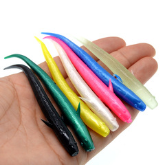 10 mudfish with 7cm/10cm lures, fake fishing bait, soft plastic tail lure, single tail, multi-color