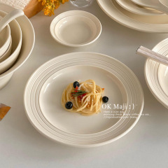 プレート、家庭用インスタイル食器、陶器、高級感、軽い高級感、ボウル、パスタ、麦わら帽子プレート、ステーキディナープレート