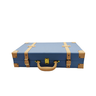 Leather Box Craft Products Manufacturer Produces Portable Storage Box Blue Classic Suitcase Delivery Box Health Care Product Leather Box