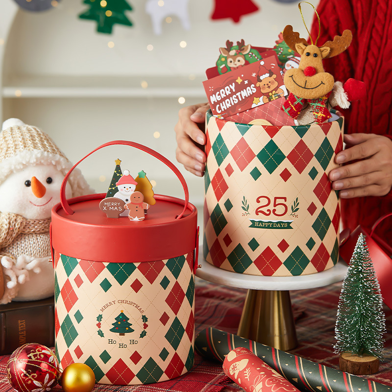 新しいクリスマスギフトボックスアップルギフトボックス平安フルーツ包装箱装飾ハグバケツキャンディハイエンドボックス|undefined