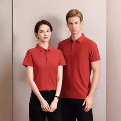 高端夏季翻領polo衫工作服印字logo廠服短袖T恤純色員工衣團隊服