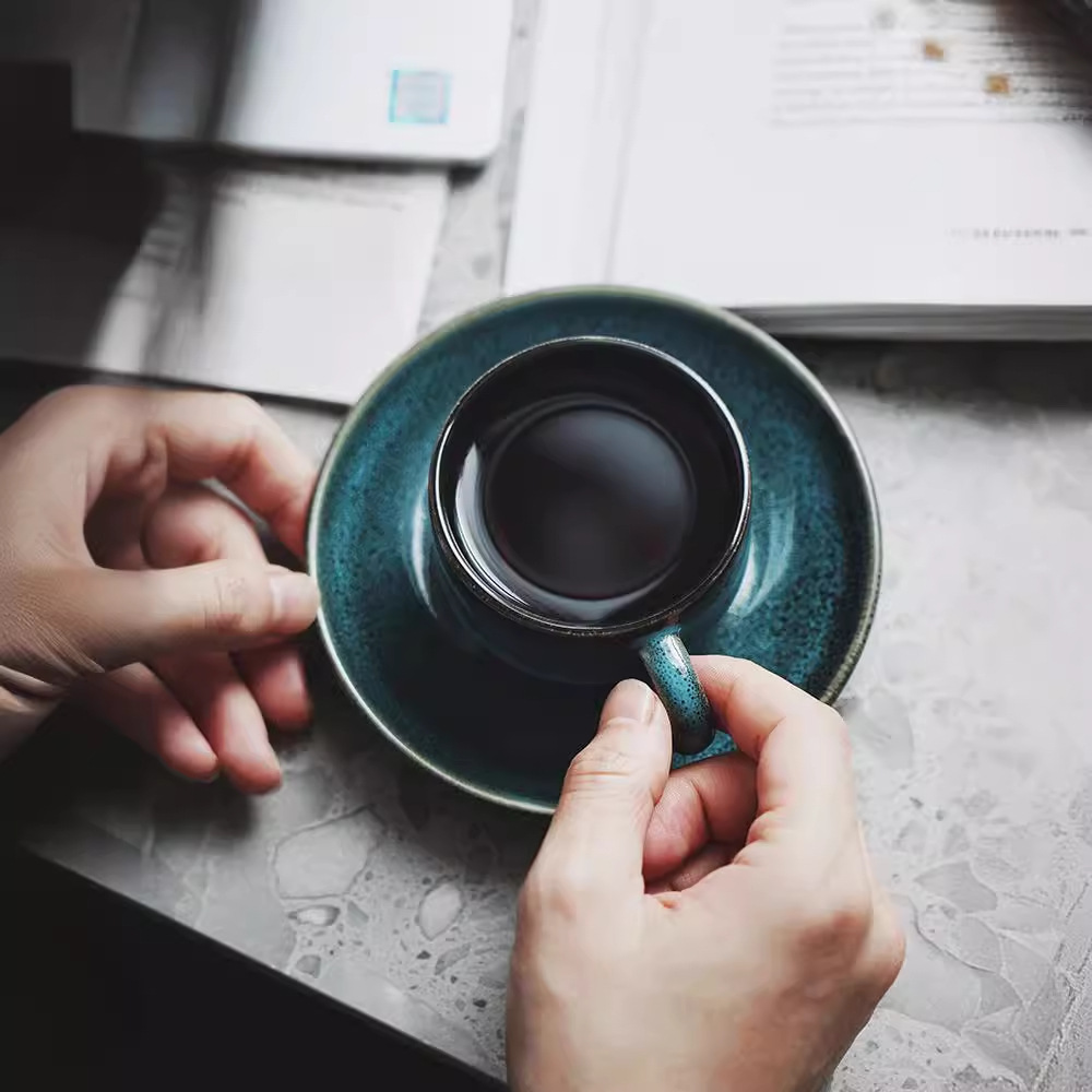 Transfronterizos LICANG tazas de café de cerámica europea creativas de tazas de desayuno caseras tazas de café de oficina