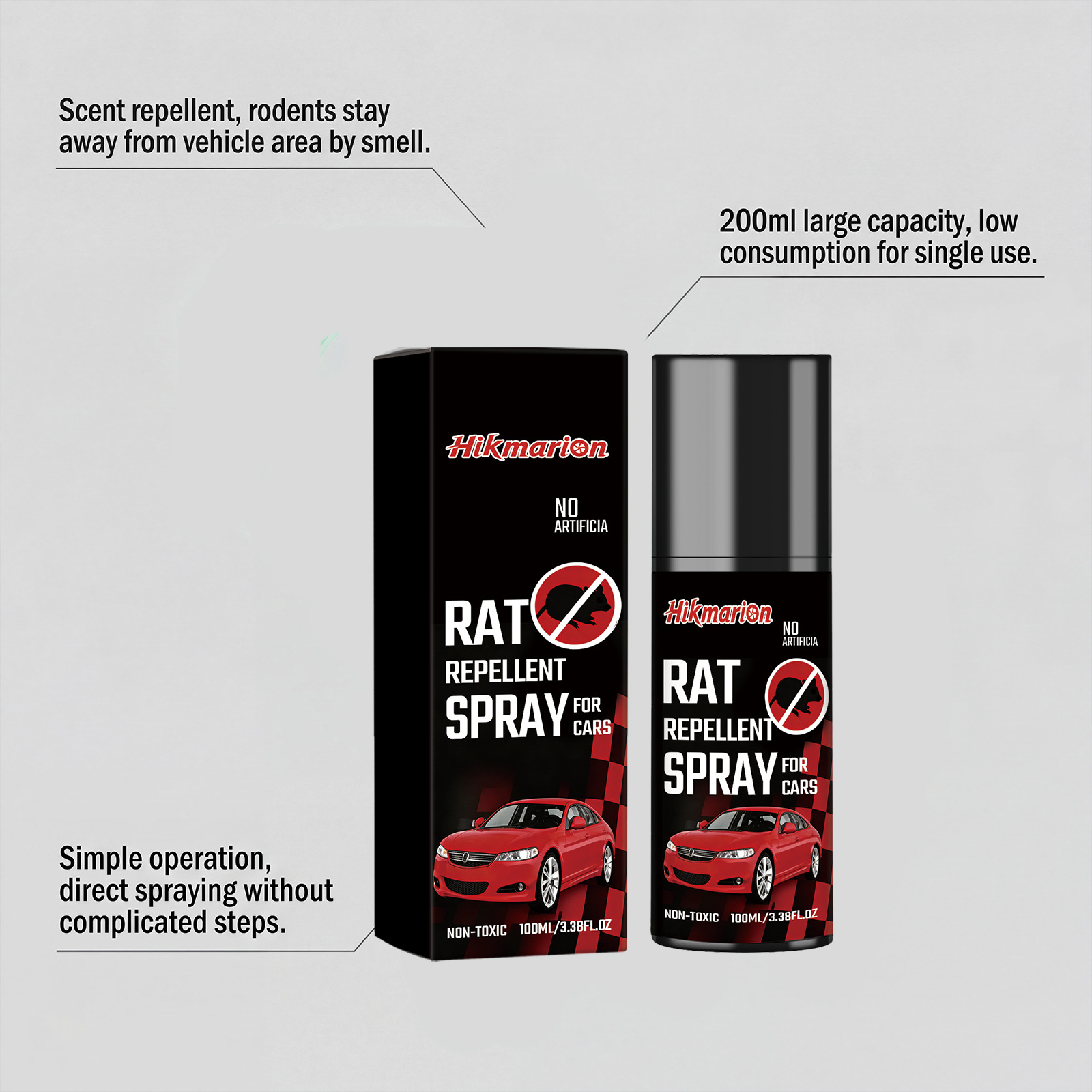 Hikmarion Car Rat Repellent Spray, Car Engine Rat Repellent Spray for Daily Safety and Convenience