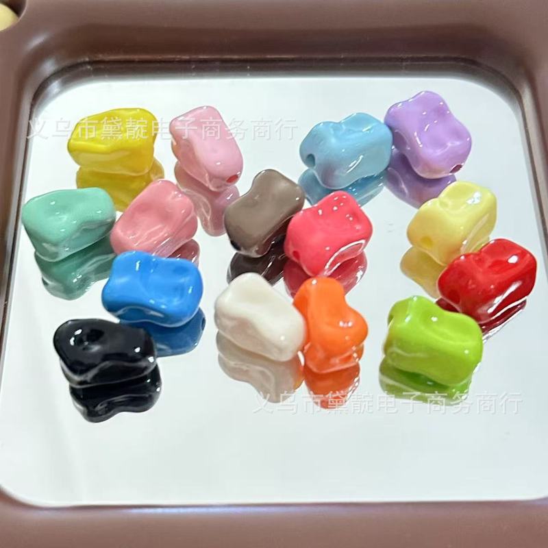 ペイント不規則な石ビーズ diy アクリル手作りバッグキーホルダー携帯電話チェーン材料アクセサリーペンダント|undefined