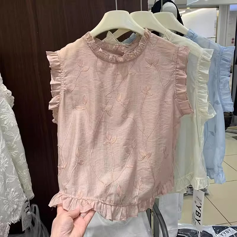 2025 夏の新しい韓国デザインニッチルーズスリム多用途トップス女性用耳スプライシングシャツ|undefined