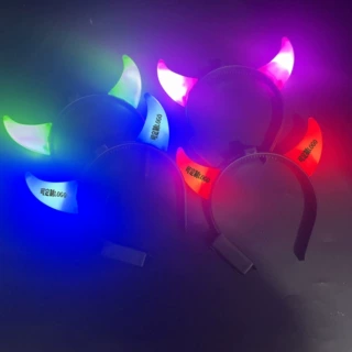 发光牛角小恶魔发光头箍演唱会活动聚会应援夜光头饰外贸跨境批发