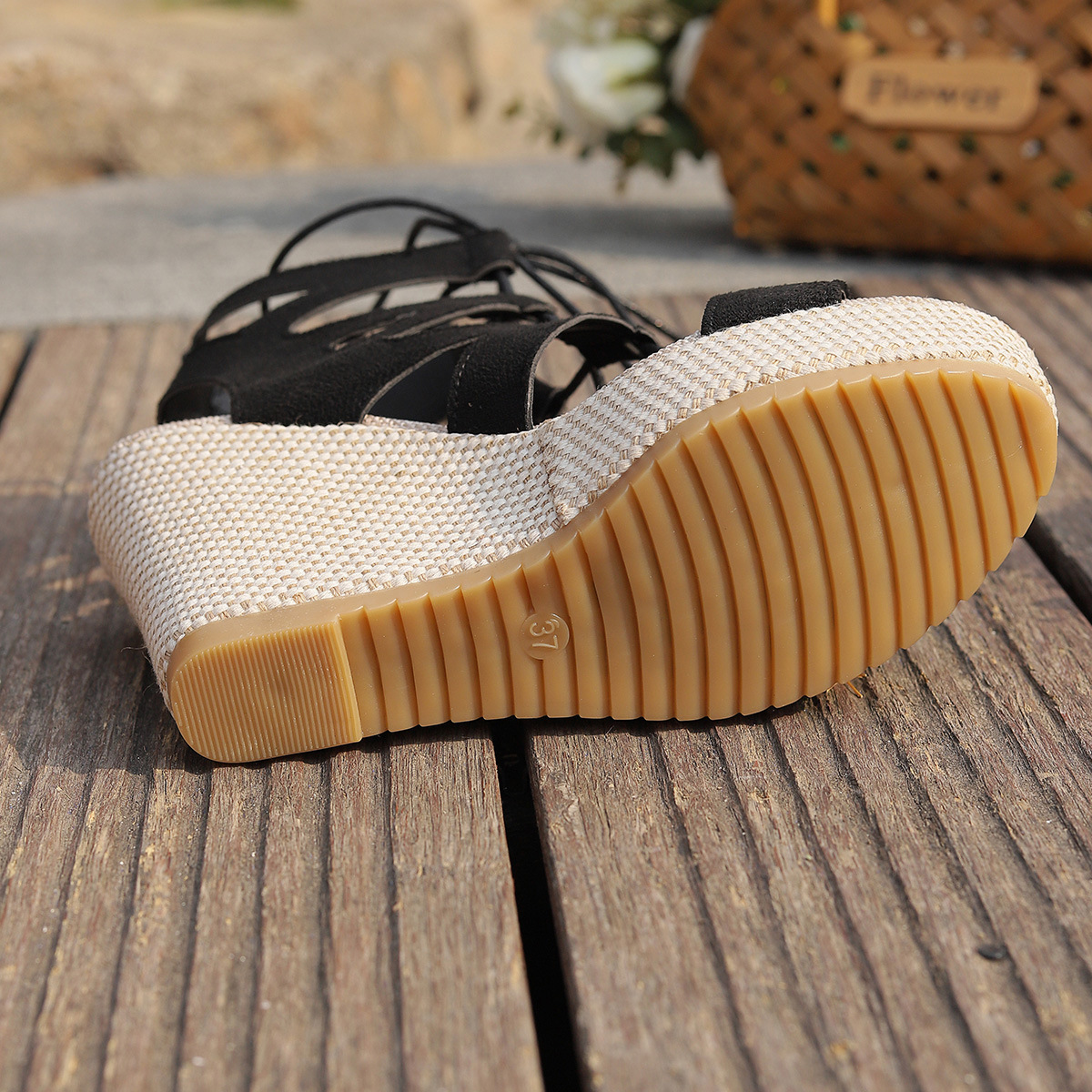 Sandali zeppa donna piattaforma lacci peep toe estivi_voghion.com