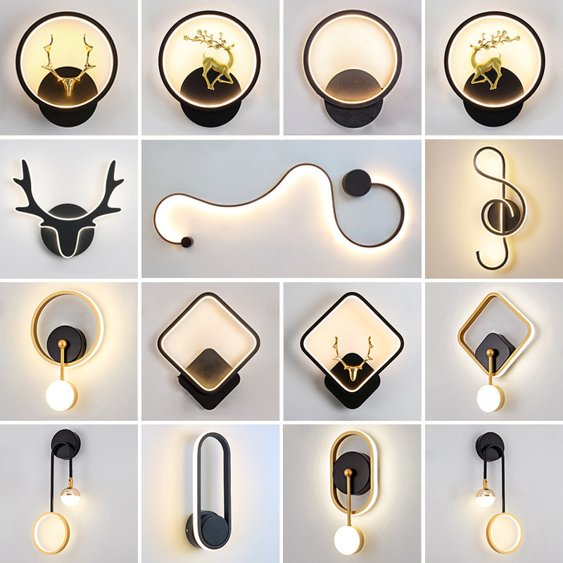 Wall Lamp Led Bedside Bedroom Modern Minimalist Internet Celebrity Creative Living Room Balcony Staircase Aisle Wall Scandinavian Lamps