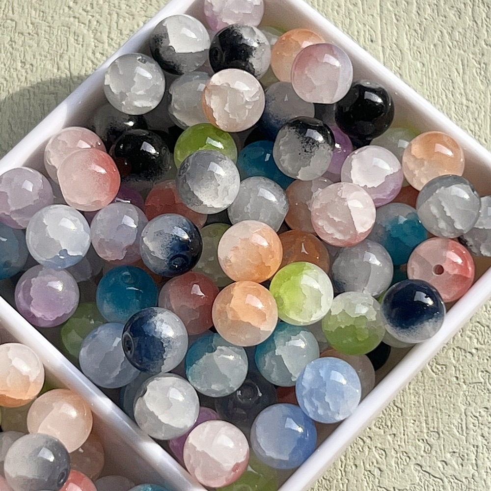 15g Weight Beads Jewelry Making Type DIY Jewelry Accessories Classification 50 PCS/Package Quantity Glass Material Round Pattern Stoving Varnish Design Simple Style, Classic Style Style 50 PCS/Package Glass Round DIY Jewelry Accessories Beads 无
