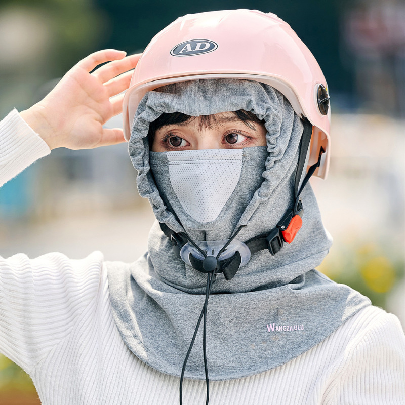 帽子男秋冬騎行防寒マスク保温帽子マフラー一体防風フード子供ヘルメット内胆|undefined