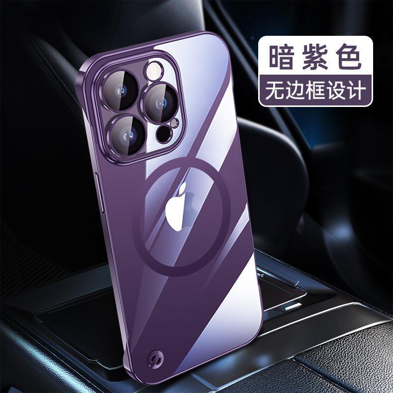 Aplicable iPhone16 PC galvanoplastia sin marco para teléfono móvil 15 transparente Apple 14 viene con película de lente carcasa dura todo incluido