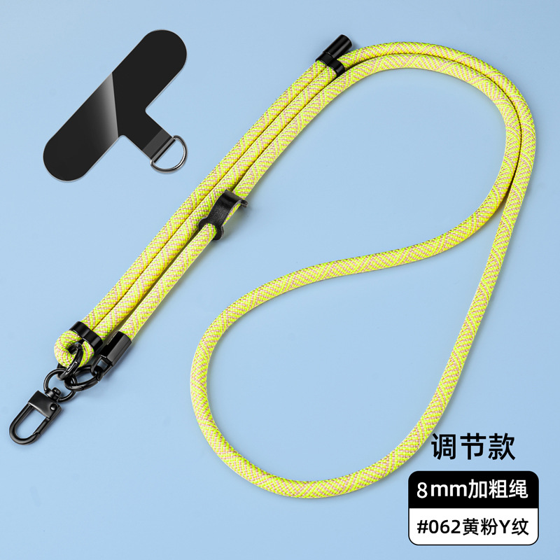 Cordón para teléfono móvil de 8mm, cuello colgante, mensajero, muñeca, eslinga de nailon resistente, cuerda anti-pérdida, longitud ajustable, espalda