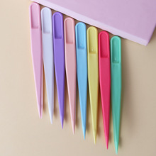 手账塑料镊子加硬镊子diy彩色镊子胶带弯头贴纸直头文具玩具