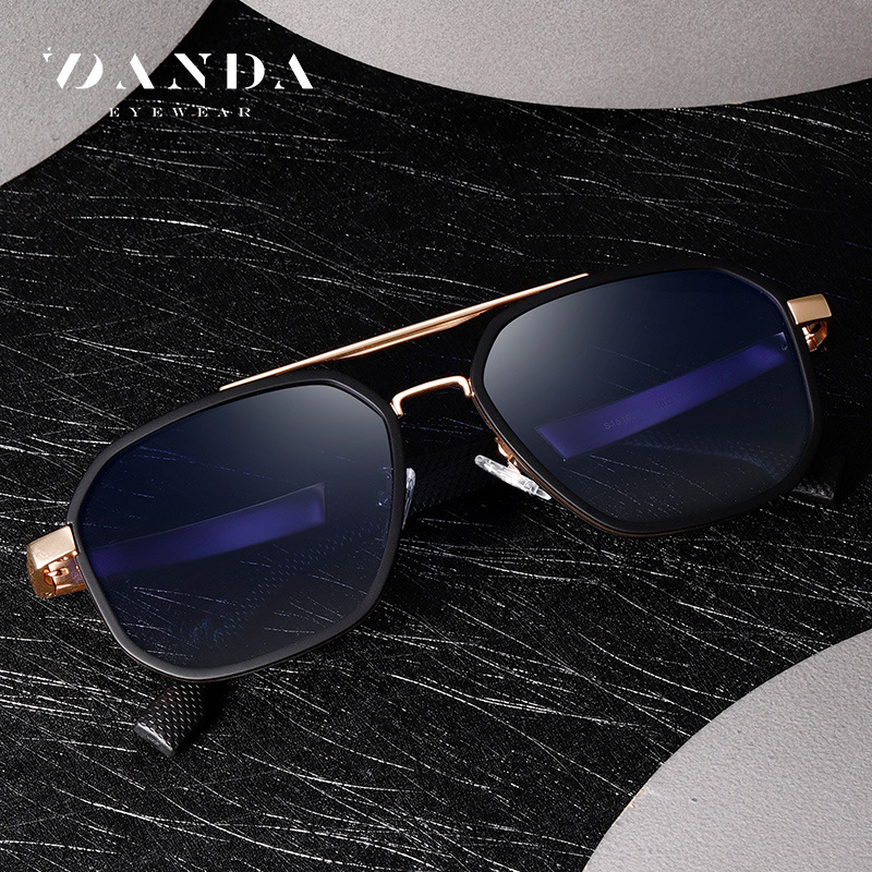 Nuevas gafas de sol polarizadas para hombre S15102 Gafas de sol de doble viga para hombre clásicas Gafas de sol para licencia de conducir