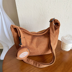 慵懶風日系文藝單肩包大容量百搭潮流斜挎包學生休閒簡約餃子包