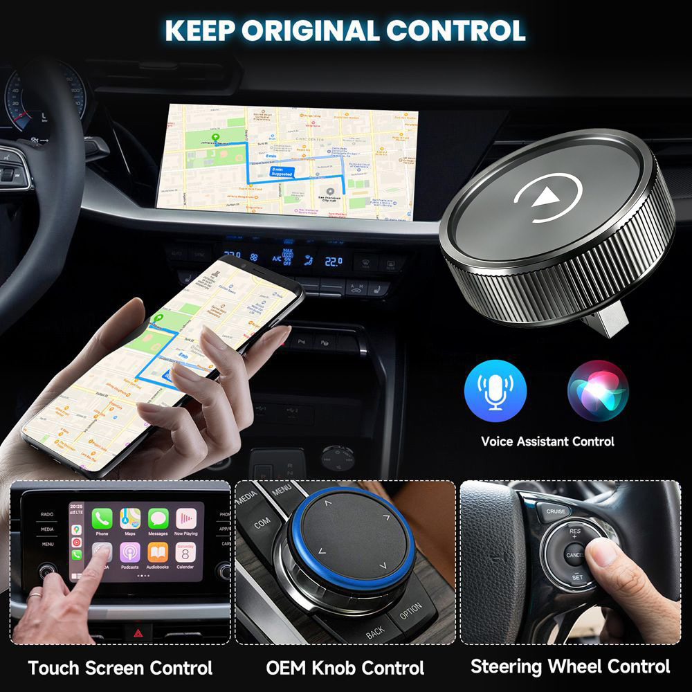 Aliexpress Hot-Selling Wireless Carplay Box Android Auto Two-In-One Wired to Wireless Car Connectivity