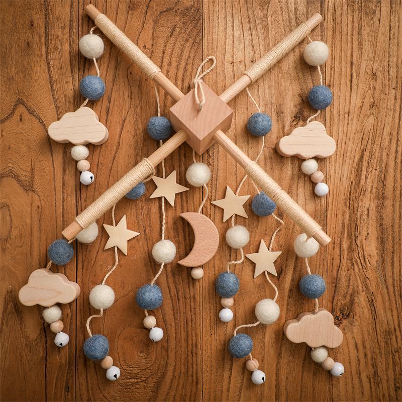 Amazon ratán cama de madera Campana campanas de viento educativo calmante bebé juguetes decoración de la habitación de los niños Tienda de Campaña Campana adornos