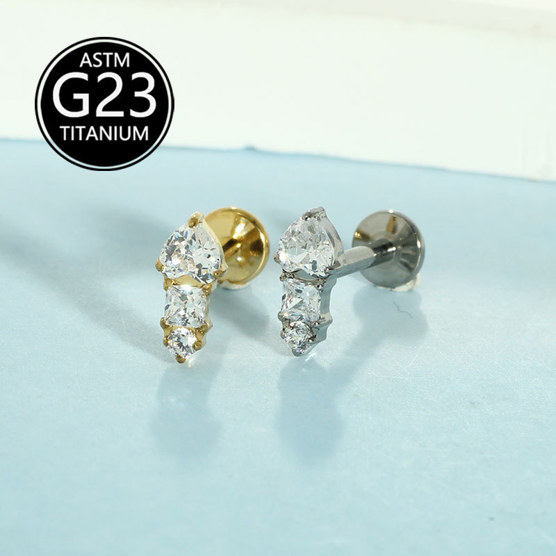 Labret piercing jewelry detail image