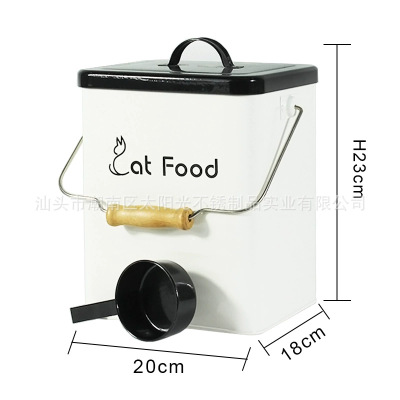 Источник завод Резервуар для корма для кошек Ведро для корма для собак металлическое герметичное влагостойкое настольное хранилище 5 л ПЭТ-закуски ведро для хранения сублимированного зерна