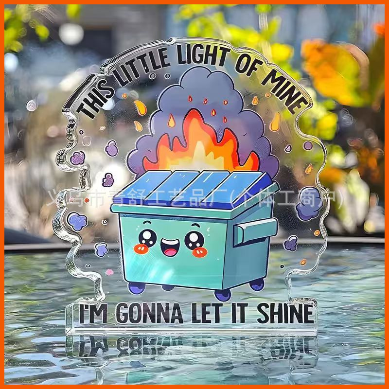 Cross-Border Fun Trash Can Decorations, Cute Office Desk Decorations with the Message "This Little Light."