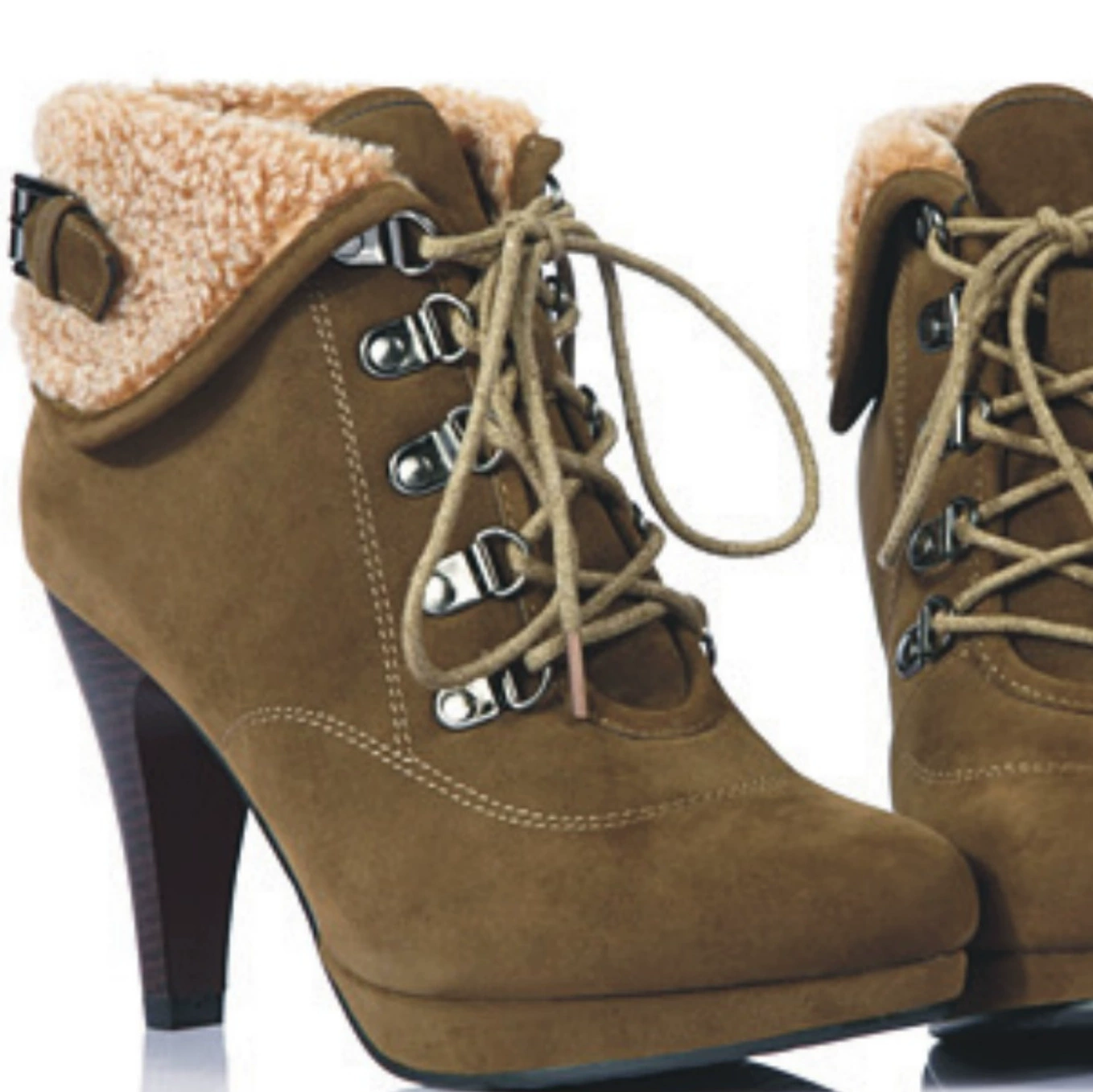 Женские сапоги Короткие сапоги Водонепроницаемые сапоги на высоком каблуке на платформе с пряжкой на шнуровке Martins Размер 40-43