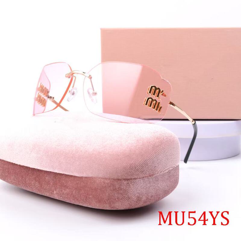 2014 ハイバージョン小紅書同じスタイルの女性用サングラス抗 UV ミュウミュウ新しいリムレスサングラス mu54y|undefined