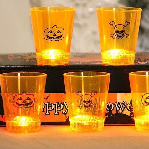 Decoración creativa de Halloween suministros de fiesta LED taza luminosa lámpara calabaza calavera taza luminosa taza bar taza de atmósfera