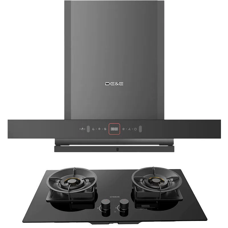 Вытяжка Deli бытовая 24 кубических метра, большая всасывающая вытяжка с переменной частотой + 5,2 кВт, комплект газовой плиты с сильным огнем 826A