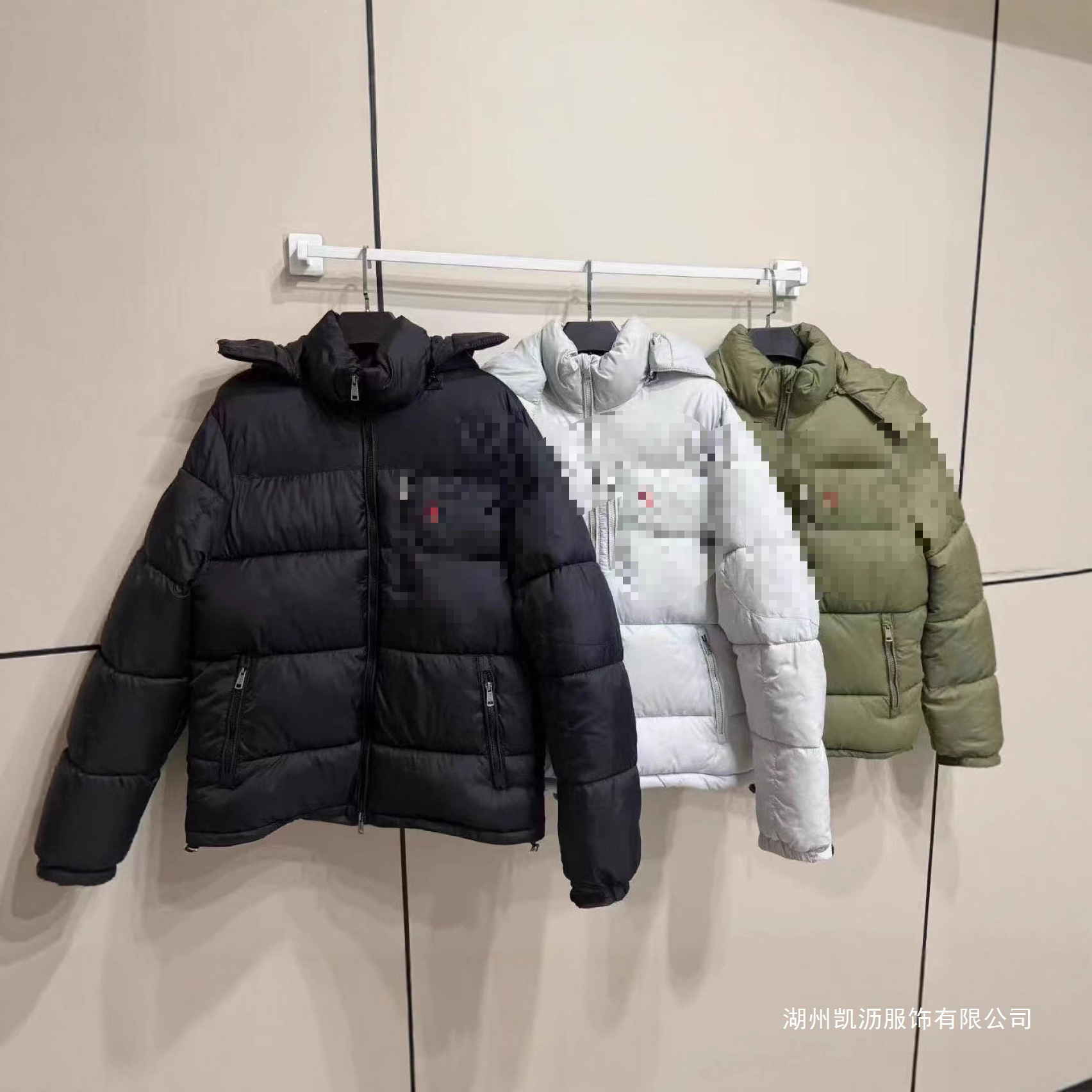 冬季美版新款刺绣连帽拉夫棉服加厚防寒保暖情侣经典休闲外套