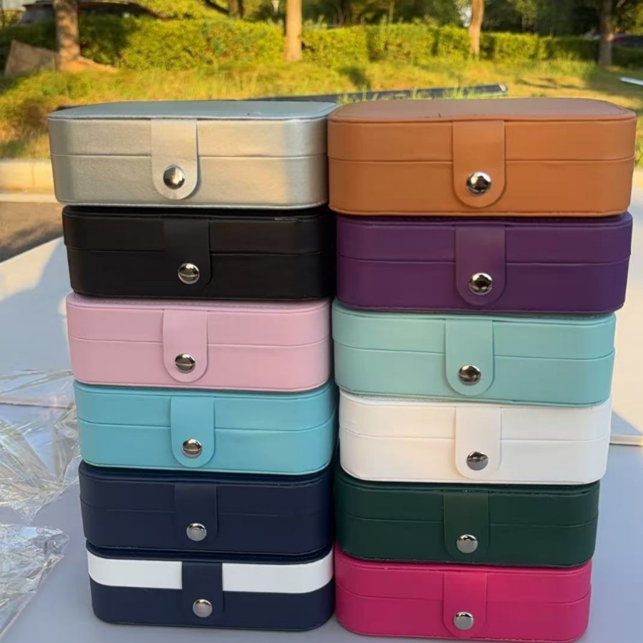 现货旅行首饰收纳盒便携小巧黄金耳环抗氧化戒指项链饰品盒批发