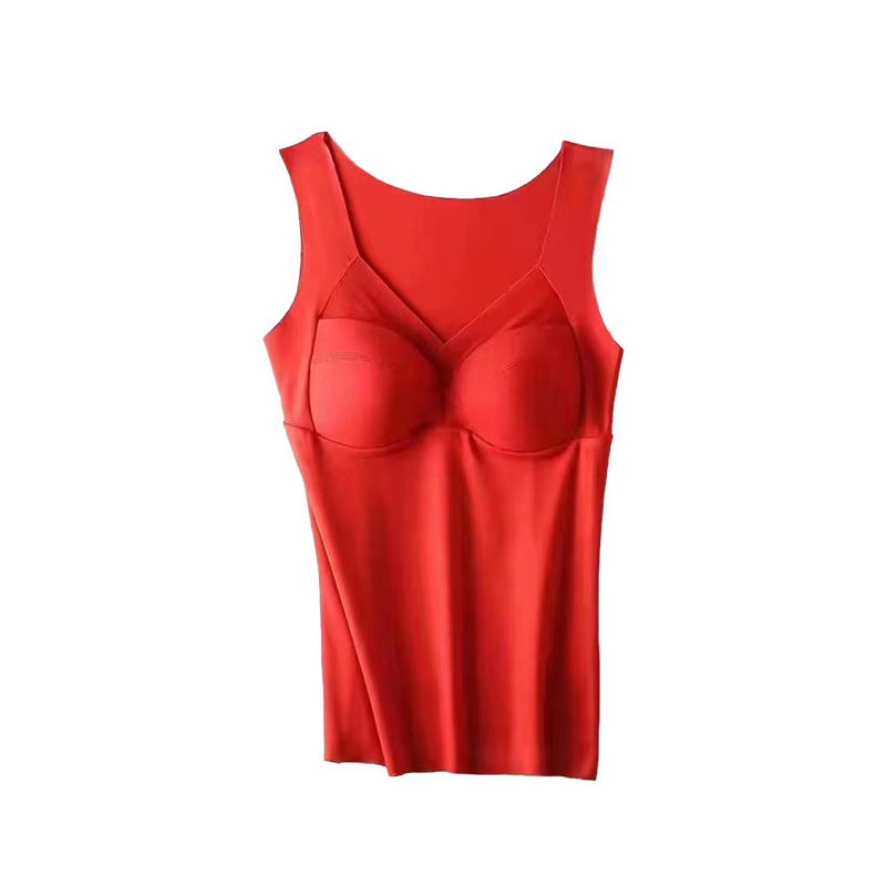 (2개) 가을, 겨울 독일 벨벳 열 조끼 여성의 원활한 고정 컵 난방 바닥 내부 조끼 올인원 열 속옷