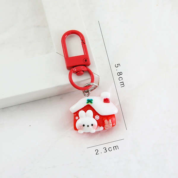 Christmas themed bunny keychain/igloo bunny