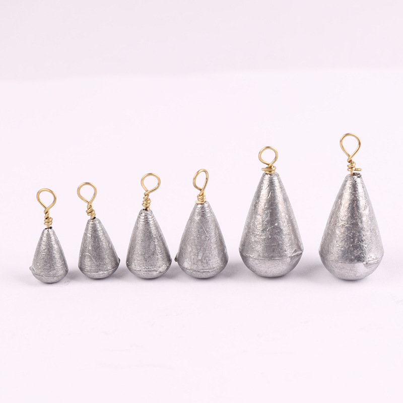 Colgante de plomo de pesca invertida Luya balsa pesca Texas grupo de pesca accesorios de pesca colgante de plomo en forma de gota de agua colgante de plomo giratorio de cobre fábrica al por mayor