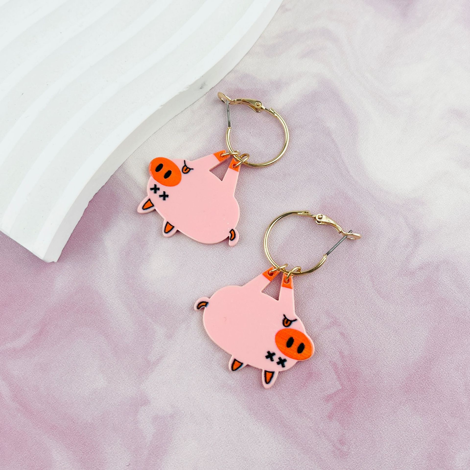 1 Paire Style De Bande Dessinée Mignon Animal Arylique Boucles D'oreilles display picture 2