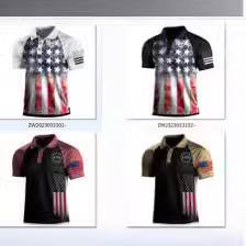 Cross-border European and American New Golf Shirt Short-sleeved Printed Polo Shirt Solid Color 3D Printed Three-button Rulose Polo Shirt Cross-border European and American New Golf Shirt Short-sleeved Printed Polo Shirt Solid Color 3D Printed Three-button Rulose Polo Shirt