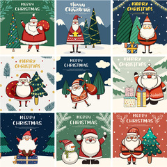 Amazon 30-piece Christmas Greeting Cards Cartoon Santa Claus Snowman Wishes Message Xiao Ming Postcards