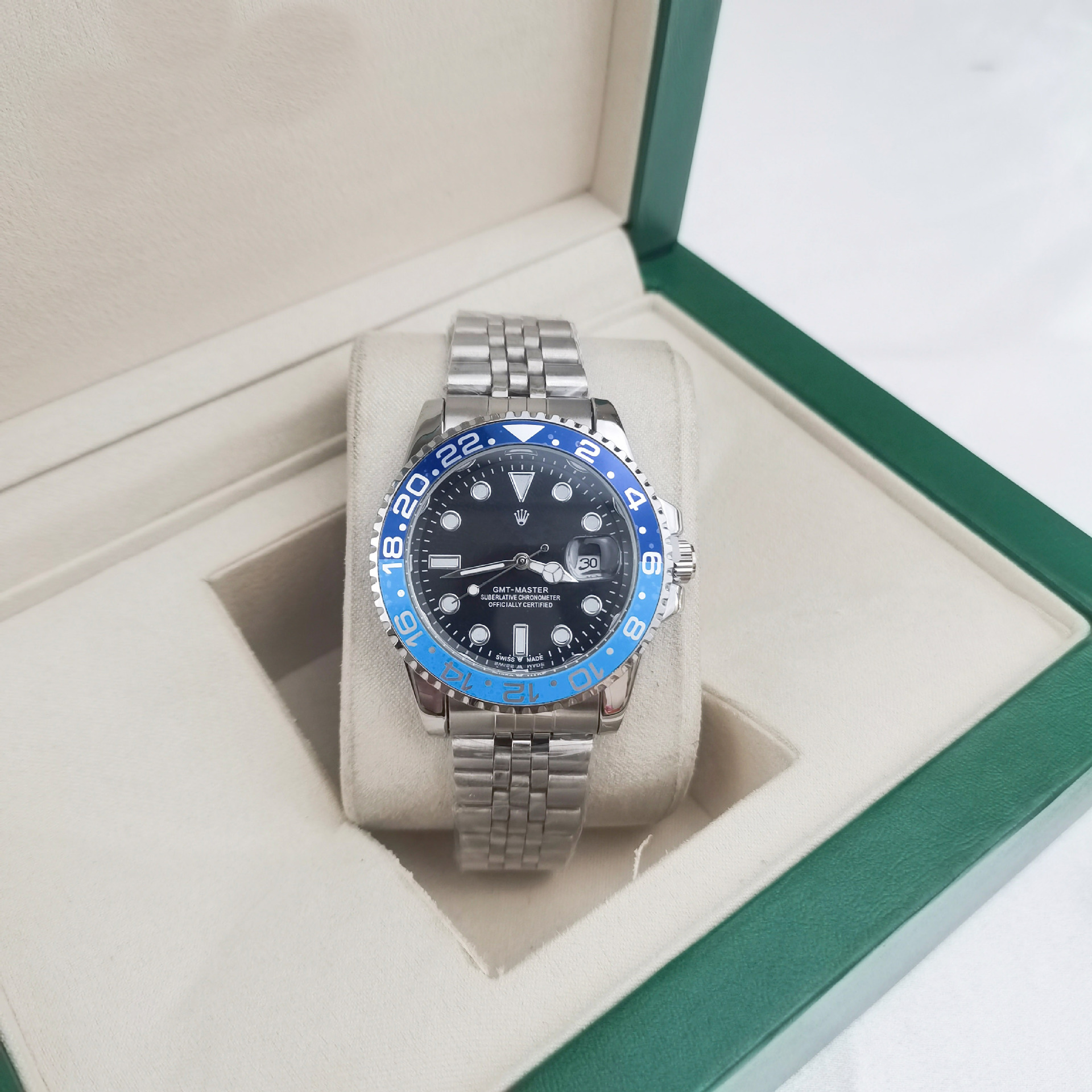 Four-pin coke circle five baht silver watch strap blue sky blue circle