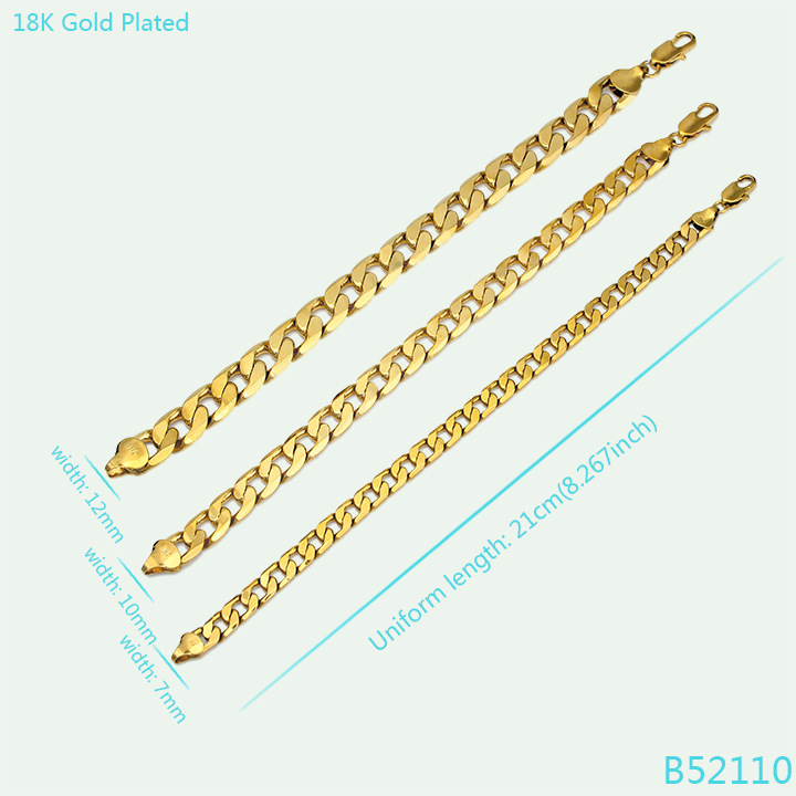 European and American Export 18K Copper Gold-Plated Cuban Chain Bracelet Mouth Chain Vacuum Electroplating Wholesale Dropshipping European and American Export 18K Copper Gold-Plated Cuban Chain Bracelet Mouth Chain Vacuum Electroplating Wholesale Dropshipping