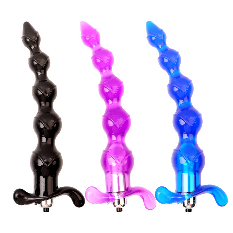 Vibrating Anal Beads with TPE Body, Purple Large Size, Adult Bed Toy — detail image 5