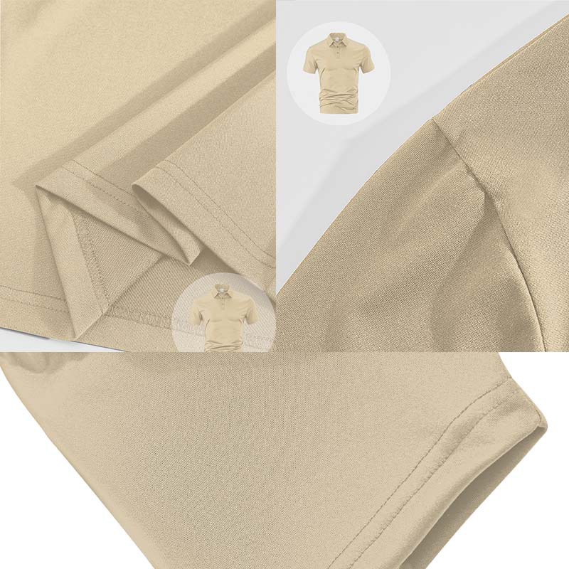 Monochrome Man- Monochrome Man- 25 New Cross-Border Breathable Summer Short Sleeve Solid Color Turn-Down Collar Button Casual Sports Men's Polo_voghion.com