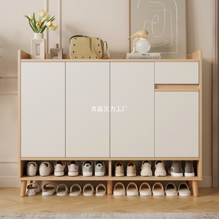 Corridor Shoe Cabinet Home Doorway Large Capacity Entrance Cabinet 2025 New Solid Wood Storage Economical Shoe Rack
