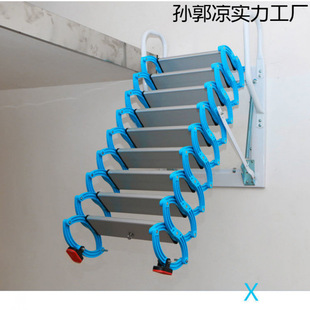 家用壁掛式閣樓伸縮樓梯電動復式室內外升降折疊全自動小梯子